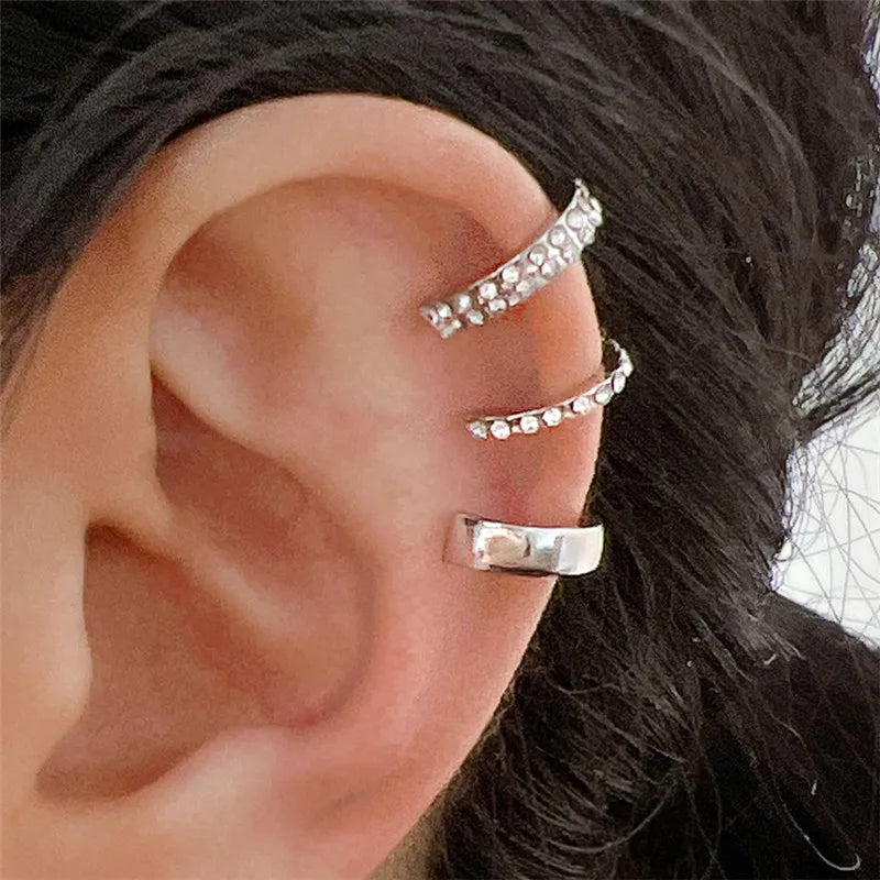 KOTiK-Brincos de Cartilagem Falsos para Mulheres, Punhos de Orelha sem Piercing, Brincos Clipe, Não Piercing, Joias, Moda, 2024